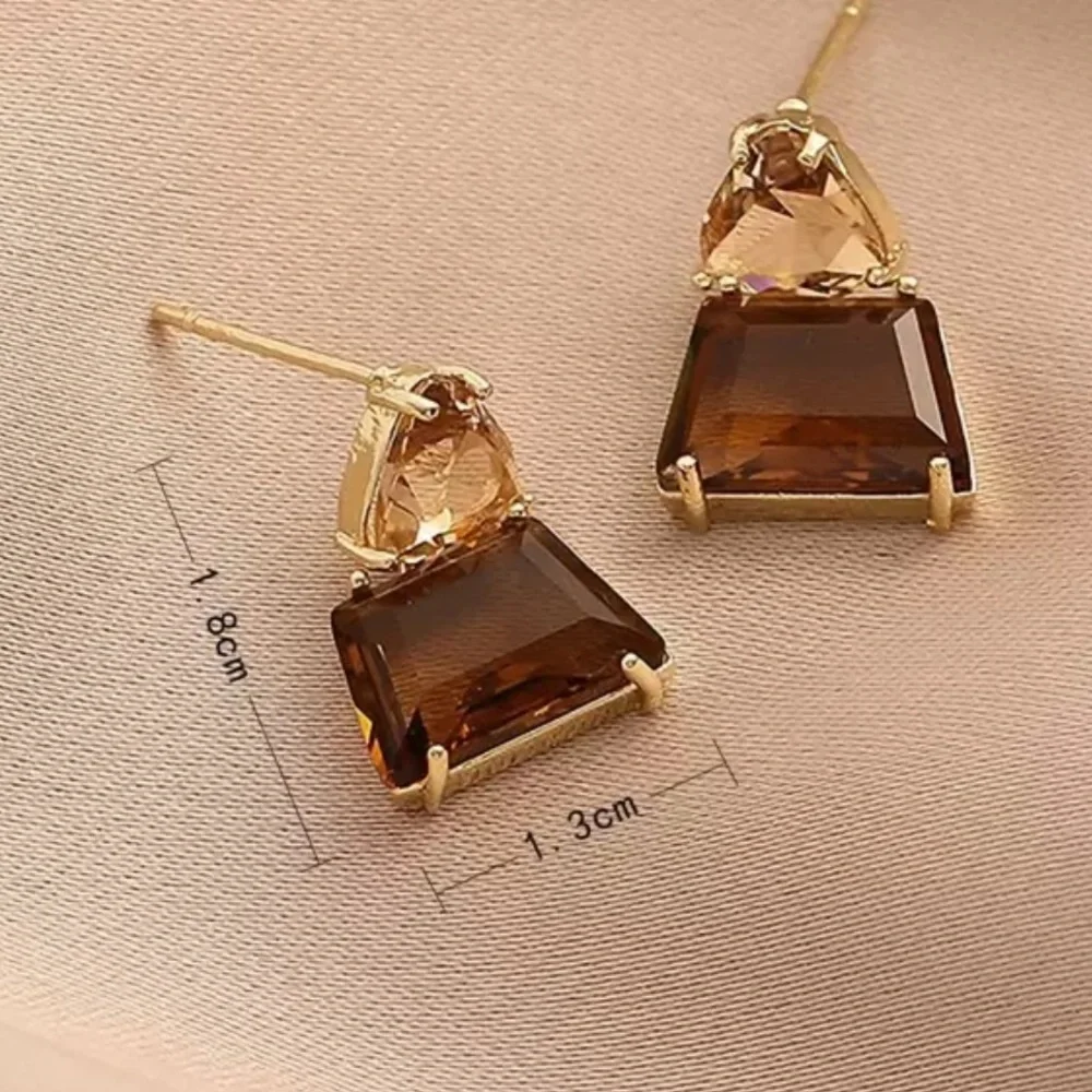🤎 925 Sterling Silver Gold and Brown Earrings